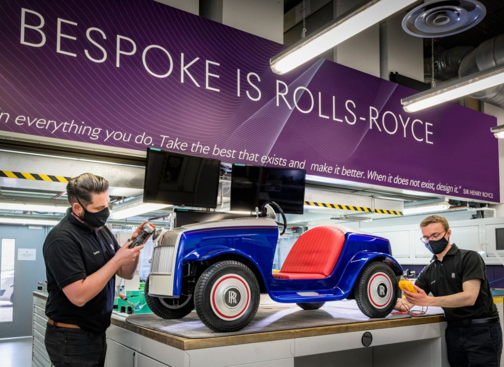 Rolls-Royce Motor Cars carries out service on Rolls-Royce SRH electric car.
